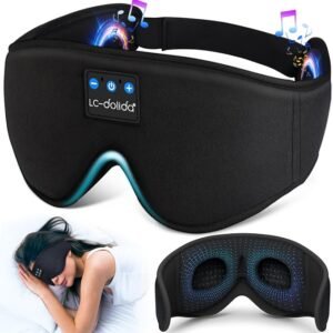 wireless sleep mask with Bluetooth 5.2 headphones and 3D eye contour design for comfortable sleeping