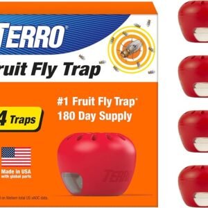 TERRO 4-pack fruit fly traps with 180-day food-based lure supply
