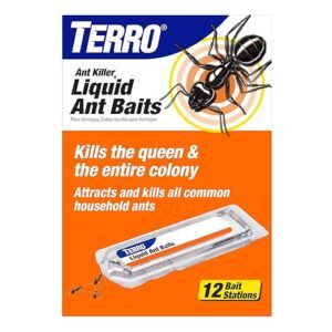 TERRO liquid ant killer bait stations 12 pack indoor ant traps with borax formula for household ant control